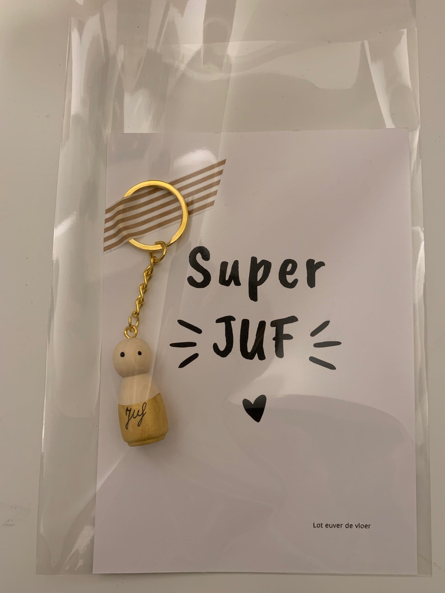 Sleutelhanger met kaartje super juf