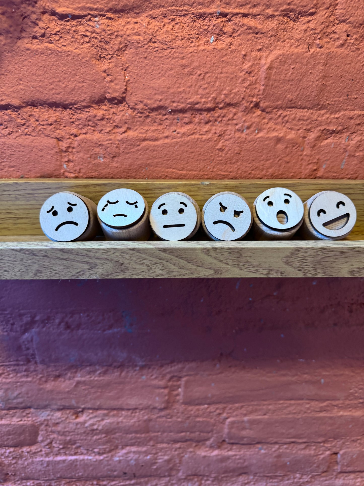 Houten stempels smiley