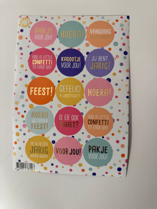 Stickervel verjaardag