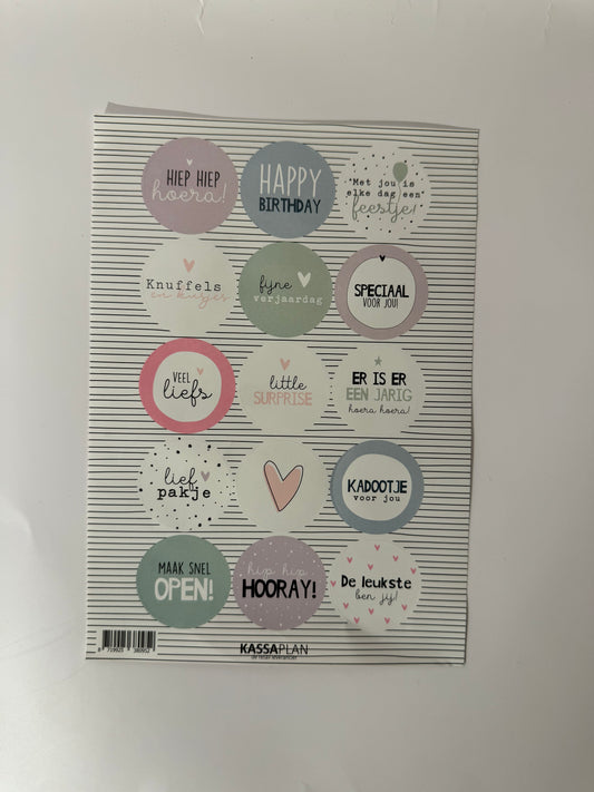 Stickervel happy birthday